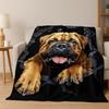 3D Illusion Breaking Wall Dog Puppy Cute Flannel Blanket,Cozy Soft Throw Blanket for Home Bedroom Bed Sofa Picnic Cover Gift Kid
