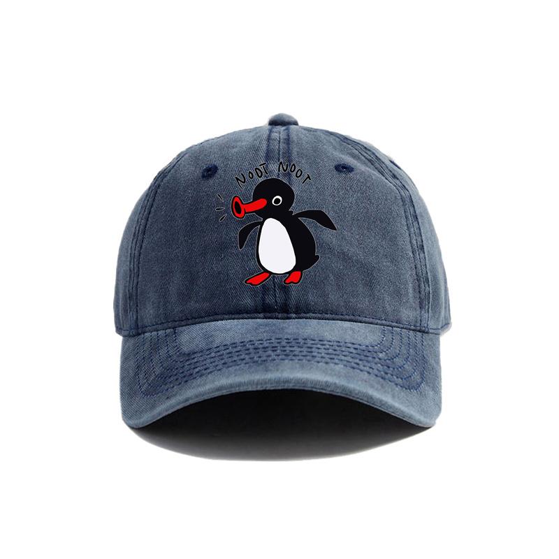 Noot Noot Pingu Distressed Baseball Cap Cool Men Women Angry Pingu Caps Retro Outdoor Summer Adjustable Gift Penguin Hat