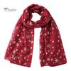 Feiertags-Accessoire Glitzernd Funkelnd Folien-Schneeflocken-Print Schal für Damen, Weihnachten Atmungsaktiv Kaltwetter-Thema Schal Wickel, Herbst Winter