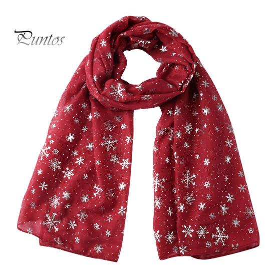 Feiertags-Accessoire Glitzernd Funkelnd Folien-Schneeflocken-Print Schal für Damen, Weihnachten Atmungsaktiv Kaltwetter-Thema Schal Wickel, Herbst Winter