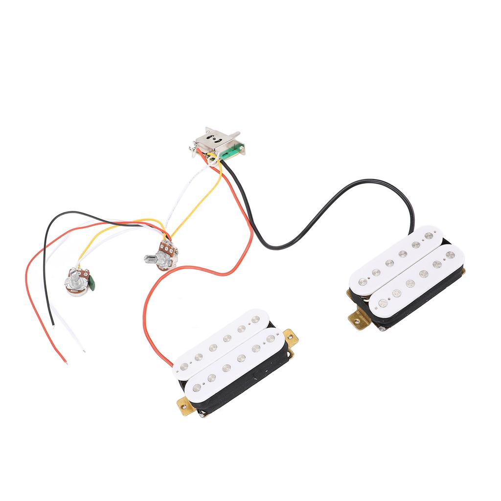 HH Pickup White Prewired HH Humbucker Pickup Set with Tone Volume Circuit for ST Electric Guitar