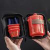 Portable Vintage Ceramic Tea Set with Travel Case