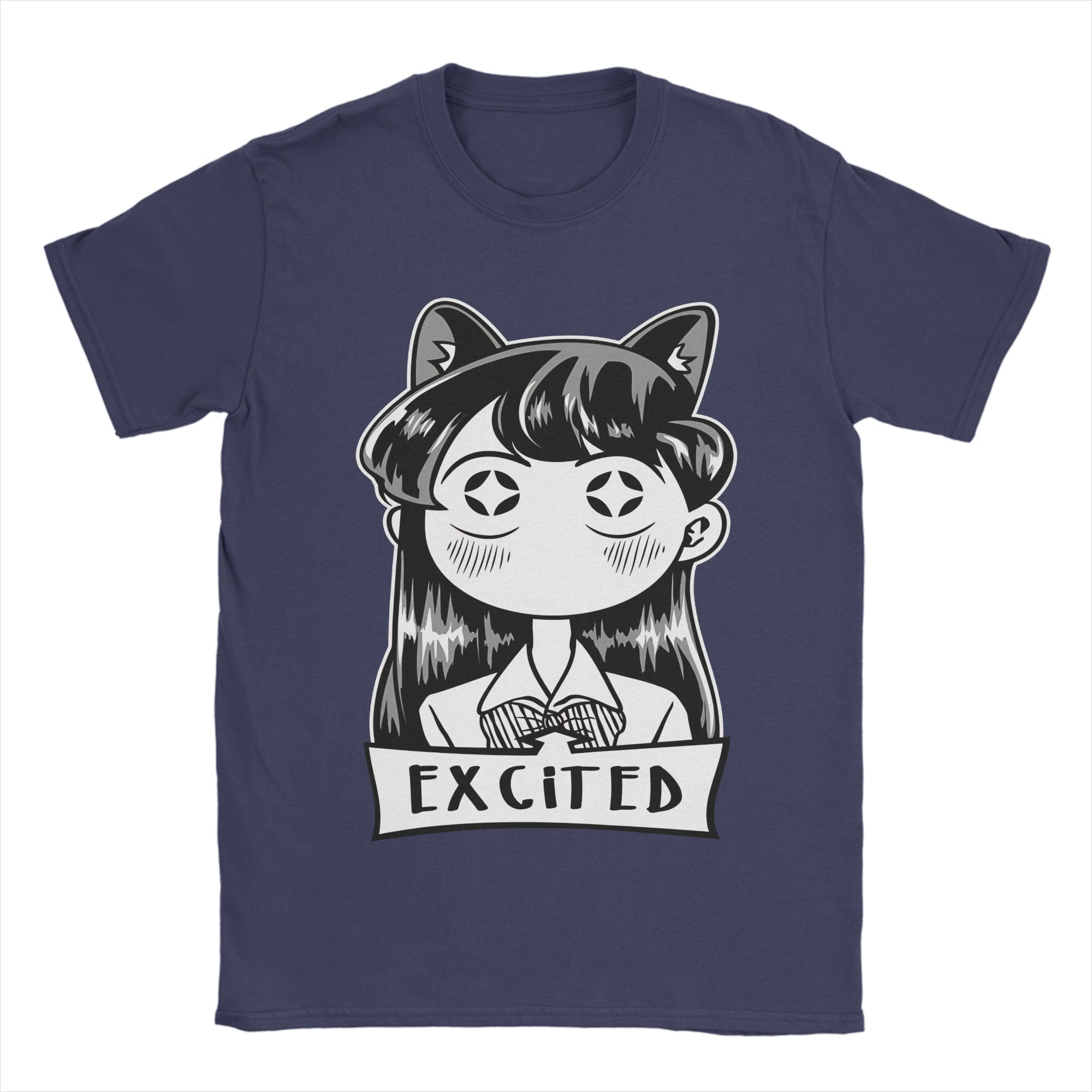 

Miss Komi Excited Welcome to Demon School Iruma-kun T-Shirt Summer 100 Cotton T-Shirts For Unisex Tee Shirt Short-Sleeved Clothes 4XL