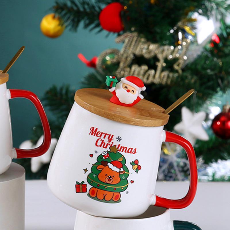Christmas Ceramic Mug Gift Set - Santa Claus New Year Office Coffee Mug