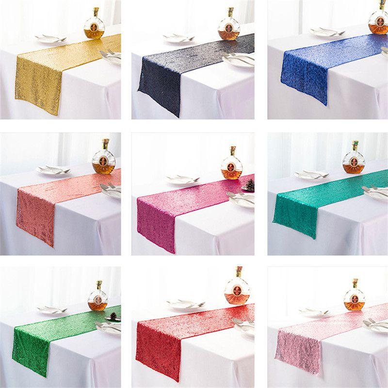 Sequin Glitter 12"x108" Table Runners Cover Sparkly Christmas Wedding Party