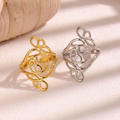 European & American Women's Stainless Steel Open Ring - Light Luxury, Titanium, Non-fading Fashion Style.