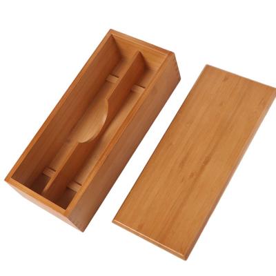 Boîte à baguettes en bambou de grande capacité pratique écologique avec couvercle boîte de rangement en bambou boîte de rangement pour couverts de sécurité hôtel