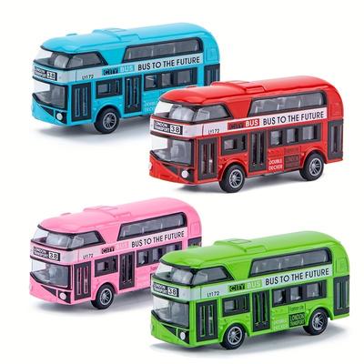 Městský autobus Prohlídkový dvoupatrový autobus Model Zatáhni a jeď Vozidla Hračka Kovový model Zatáhni a jeď Mini turistický model auta pro chlapce