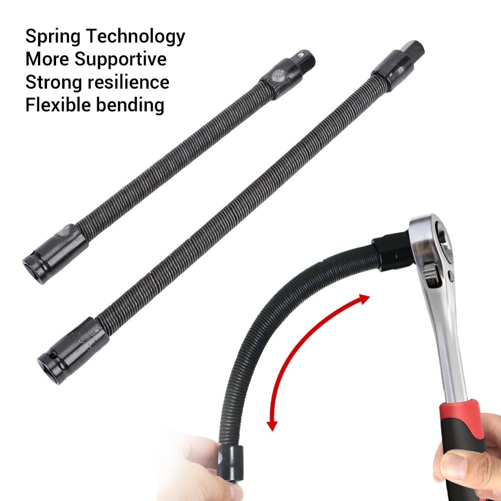 2 pièces Barre d'extension pour douille flexible entraînement 1/2 pouce Acier allié S2 250 mm 350 mm Extension de douille flexible Acier à ressort