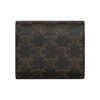 Celine Triomphe Vintage Classic All-Over Print Metallic-Finish Lock Clasp Tri-Fold Canvas Wallet Small Women's Tan