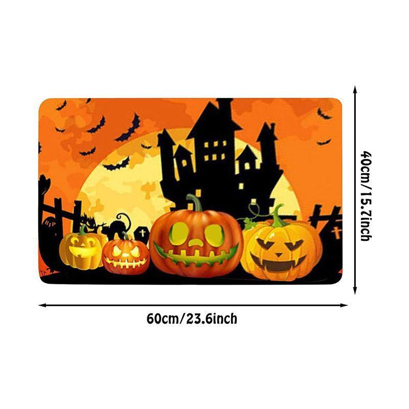 2pcs Halloween Foot Mats Ethnic Festival Decorative Floor Mats Easy To Take Care of Door Mats