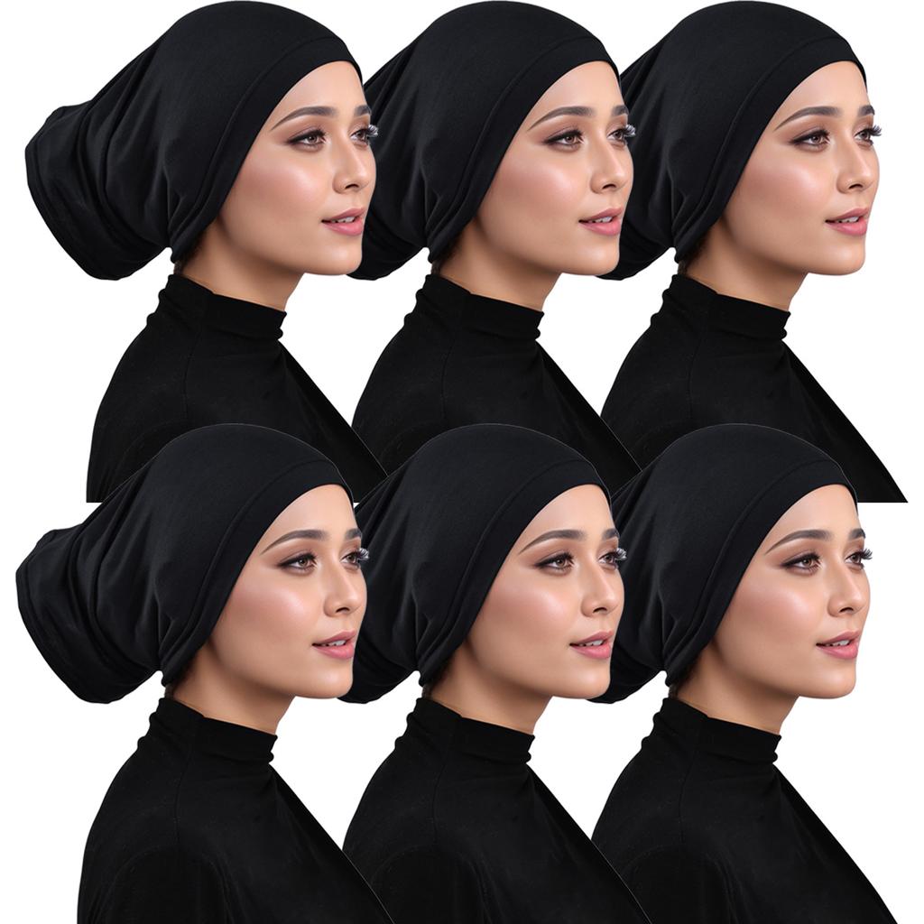 Muslim Underscarf Turban Hijab Ninja Inner Hat Women Chemo Cap Hair Loss Cover Beanie Bonnet Headwear Stretch Head Scarf Wrap