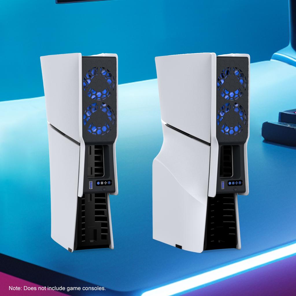 Cooling System with Adjustable Speed External Cooler with LED Light and USB 3.0 Port Compatible for PlayStation 5 Slim/Pro