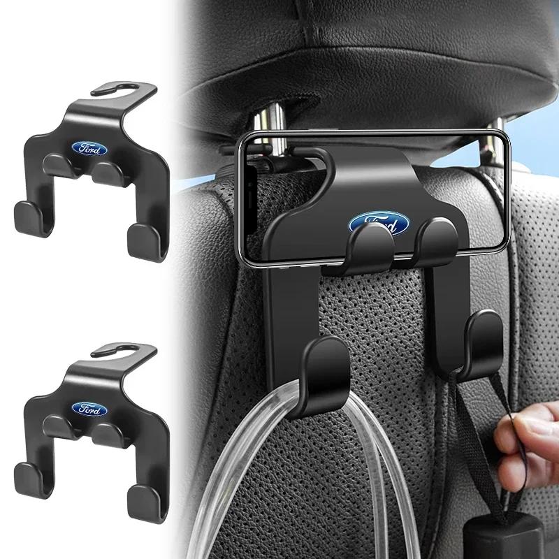 Car Sticker Car Back Seat Double Hook Hanging Storage Mobile Phone Holder For Ford Focus ST Ranger Mondeo Kugo Ecosport Fiesta K