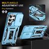 Case for Samsung S26 S25 S24 Plus Ultra Lens Sliding Window Protective Cover Full Coverage With Holder Kickstand Shock Proof