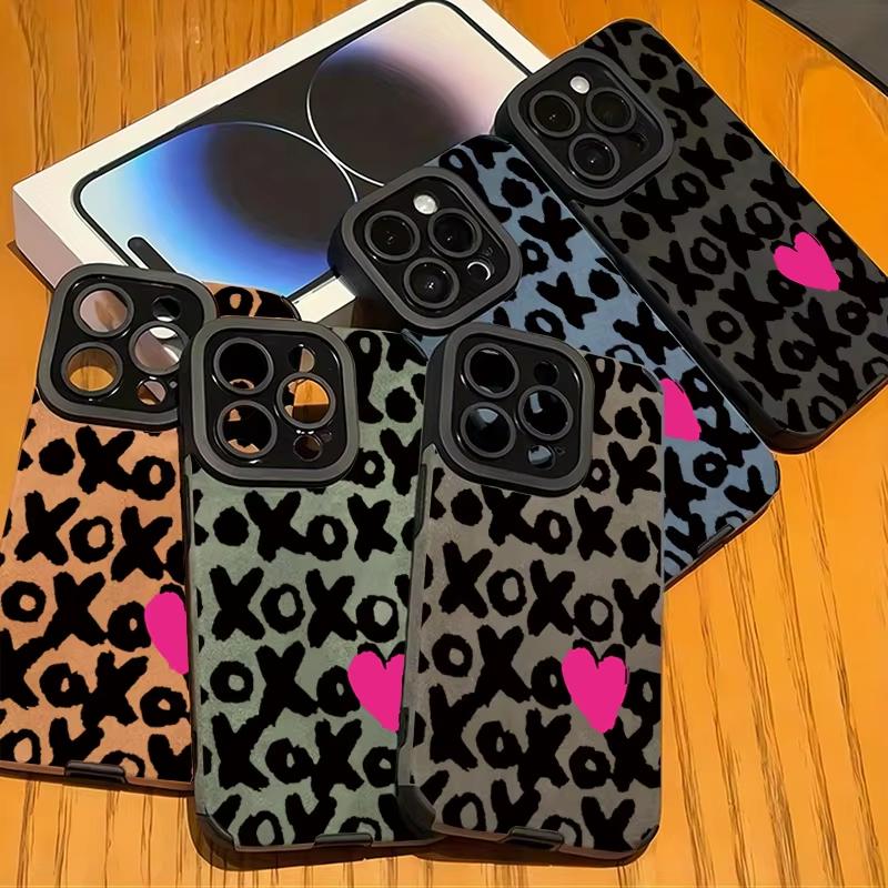Luxury Shockproof Letter XO Pattern Phone Case For iPhone 17 16 15 14 13 12 11 Pro Max 16E Plus X XR XS Max Shockproof Cover