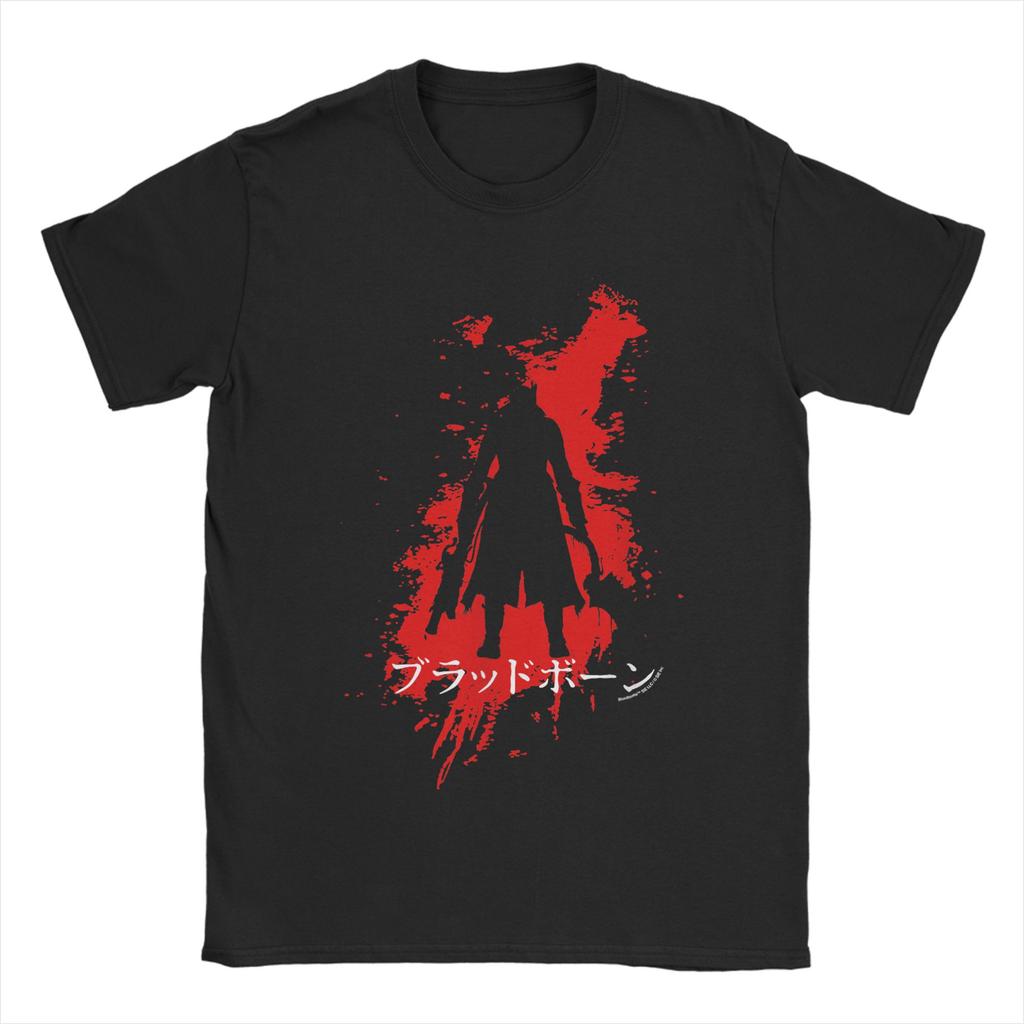 Bloodborne T-shirt Strand Streetwear T-shirts 100 Bomull Trendig T-shirt För Herrar Korta Ärmar Lös Topp T-shirts