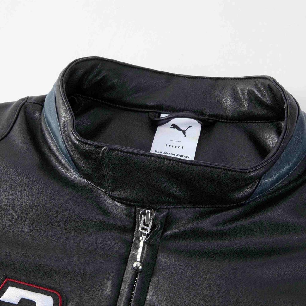 Puma Giacca Pu Oltre La Velocità Design Lettere Vintage Americano Collo Alto Zip Manica Lunga Giacca Unisex Giacca Nera 631079-01