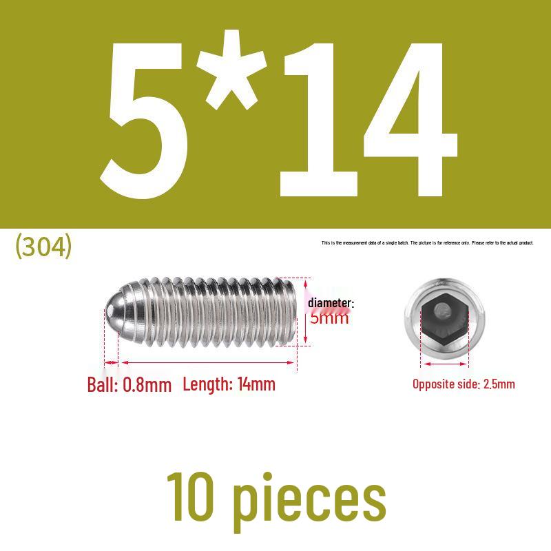 Stainless Steel Ball Plunger Set: M2.5-M16 Ball Screw Positioning Spring Plunger