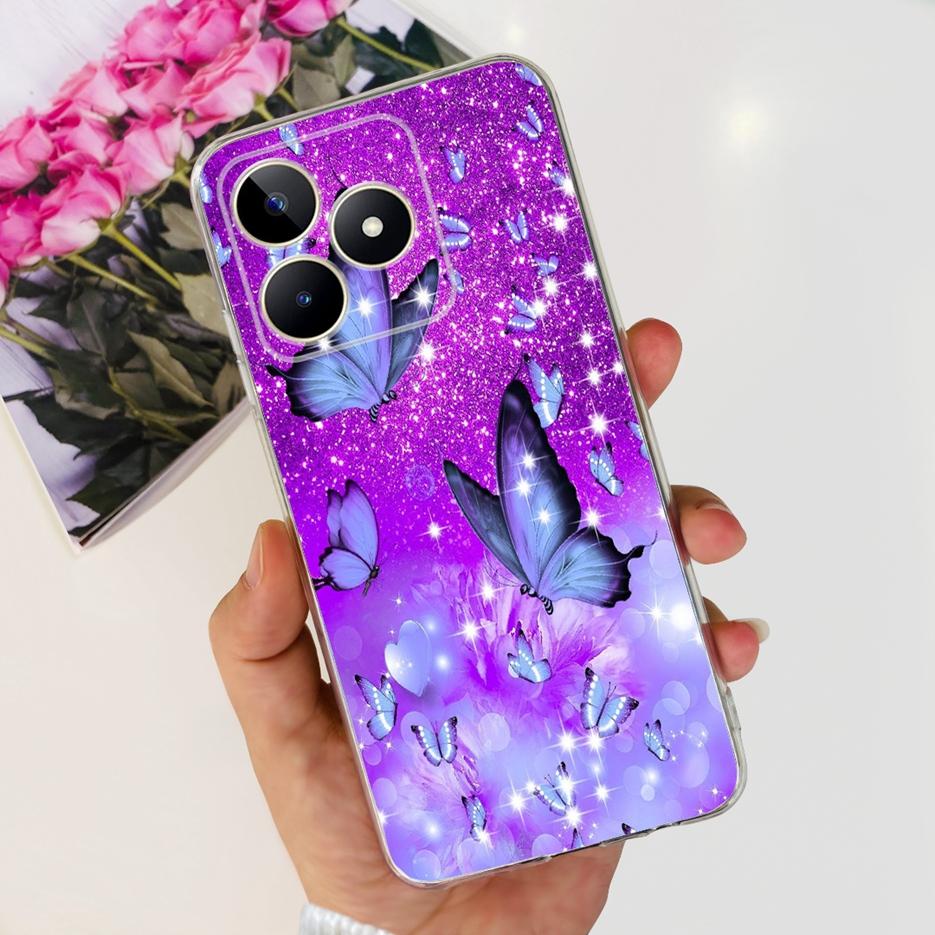 Etui na Realme Note 50 RMX3834 Uroczy Kot Malowane Pokrowiec Miękki Silikonowy Pokrowiec na Telefon Na Realme Note 50 Note50 Tylna Pokrywa 6.74'' Torby