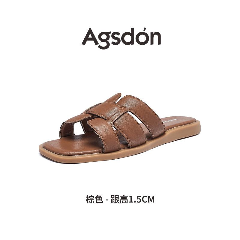 Augustine Slippers Women's Wear 2025 New Summer Casual French Sandals with Skirt Flat Beach Sandals