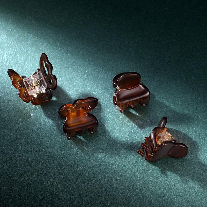 CHIMERA 4-Piece Hair Claw Clips, Air Bangs Hair Claw, Top and Side Acetate Board Hair Clips