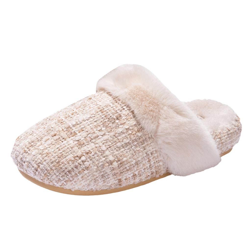 Stylish And Versatile Platform Slippers For Women Design Perfect For Indoor Use Warm And Slip With Fleece Women%27s+slippers