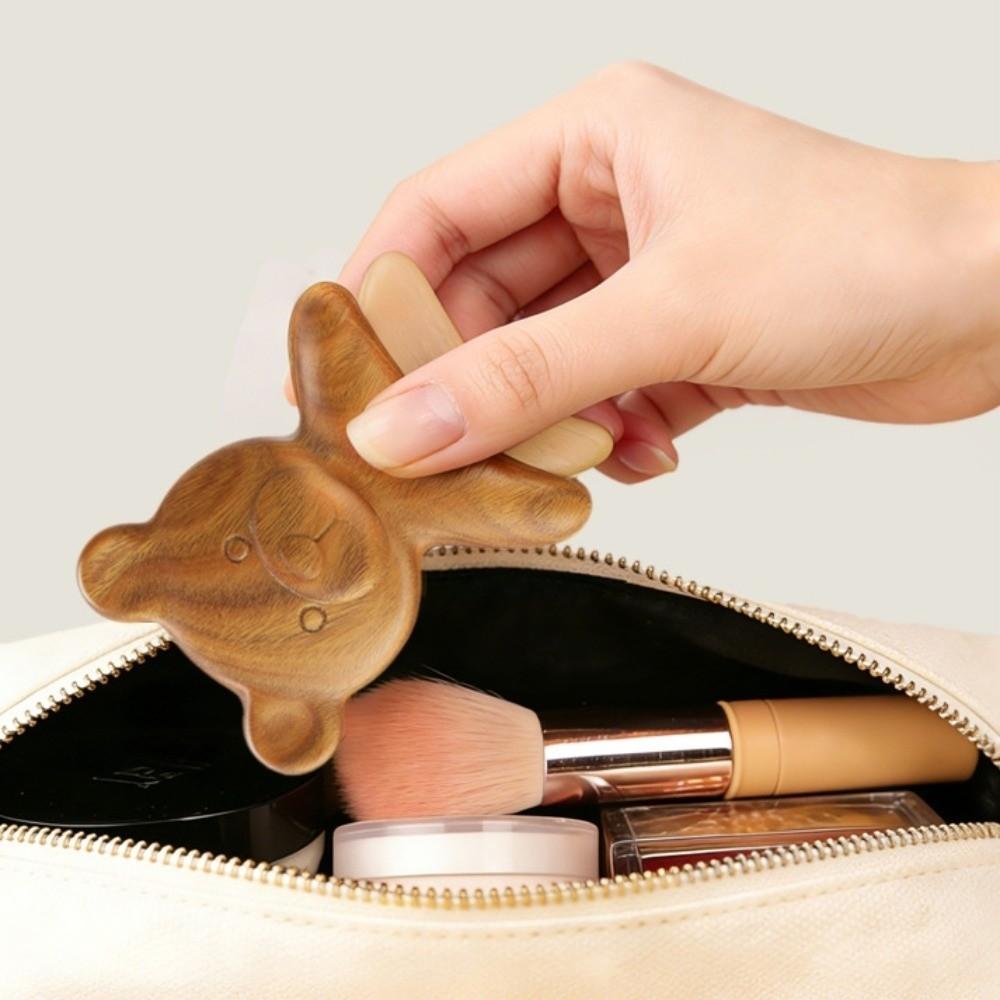 Natural Material Bear Shape Skin Scraping Board Green Sandalwood Massager  SPA