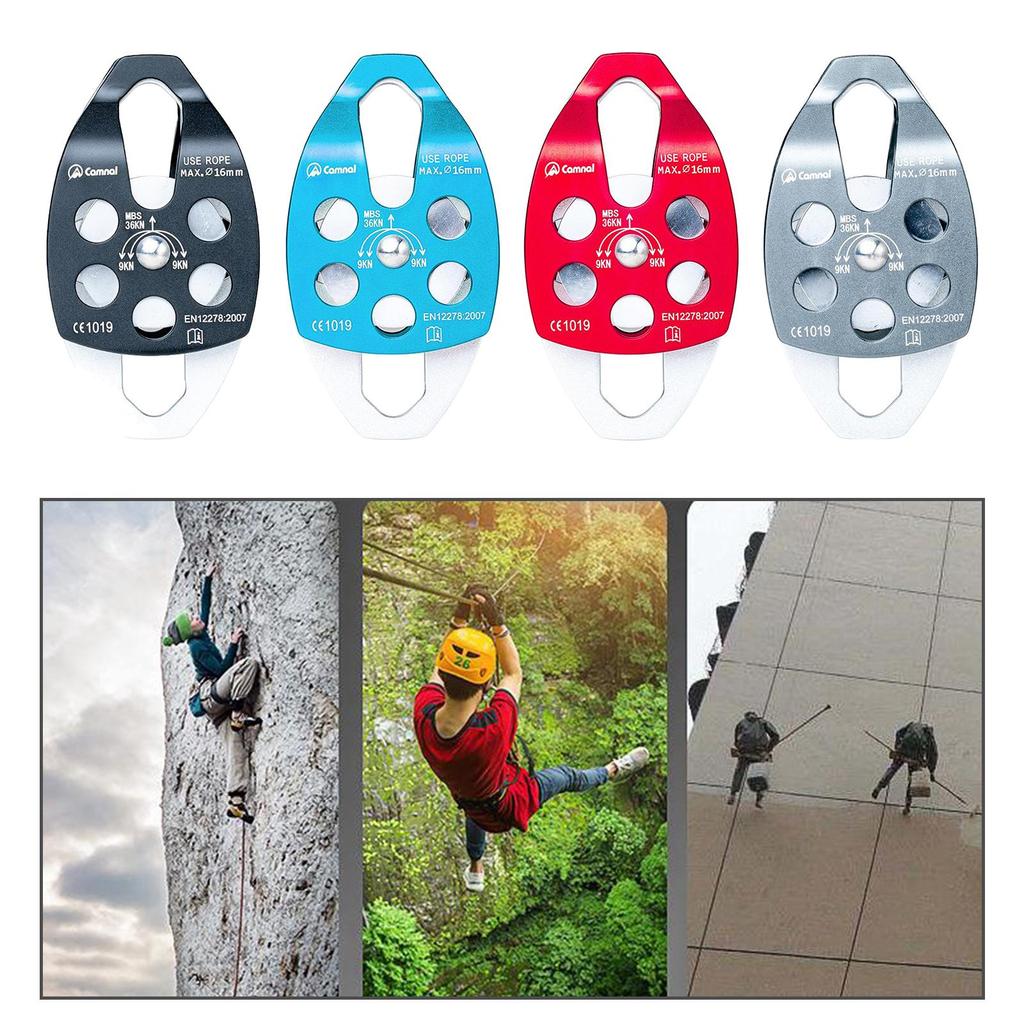36KN Double Pulley for 16mm Rope Rock Tree Climbing Dragging - CE Approved