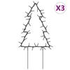 VidaXL Luminous Christmas Tree Decoration Stakes 3 Pcs 50 LED 30 Cm 357720