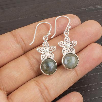 Labradorite 925 Solid Sterling Silver Earrings, Handmade Gemstone Earrings Jewelry, Gifts For Wife Brand New Earrings
