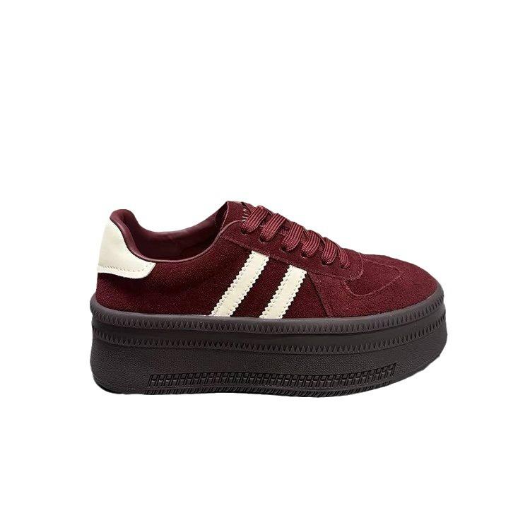 Cowhide version~ retro style platform German training shoes women's autumn 2025 new lace-up muffin shoes versatile casual trendy shoes