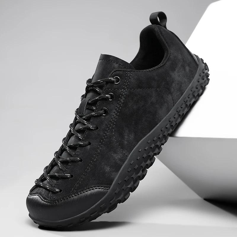 Men'S Outdoor Casual Sneakers New Comfortable Leather Surface For Outdoor Hiking And Walking Men'S Shoes For Men Sneakers