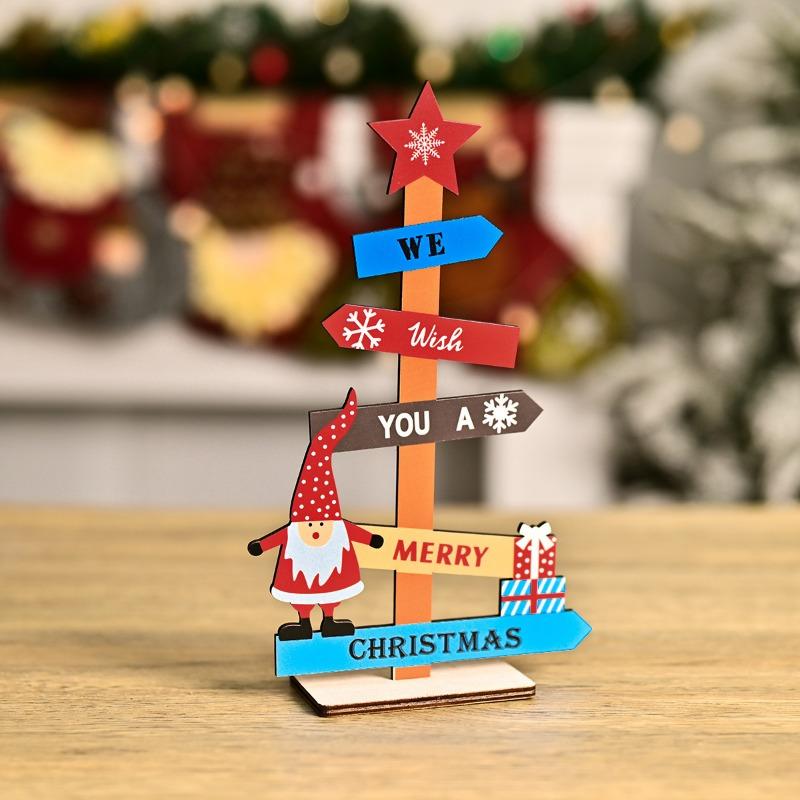 Christmas decorations Christmas tree ornaments Small tree festive table Christmas wooden ornaments