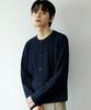 Signature Cable Round Knit Cardigan [Navy]