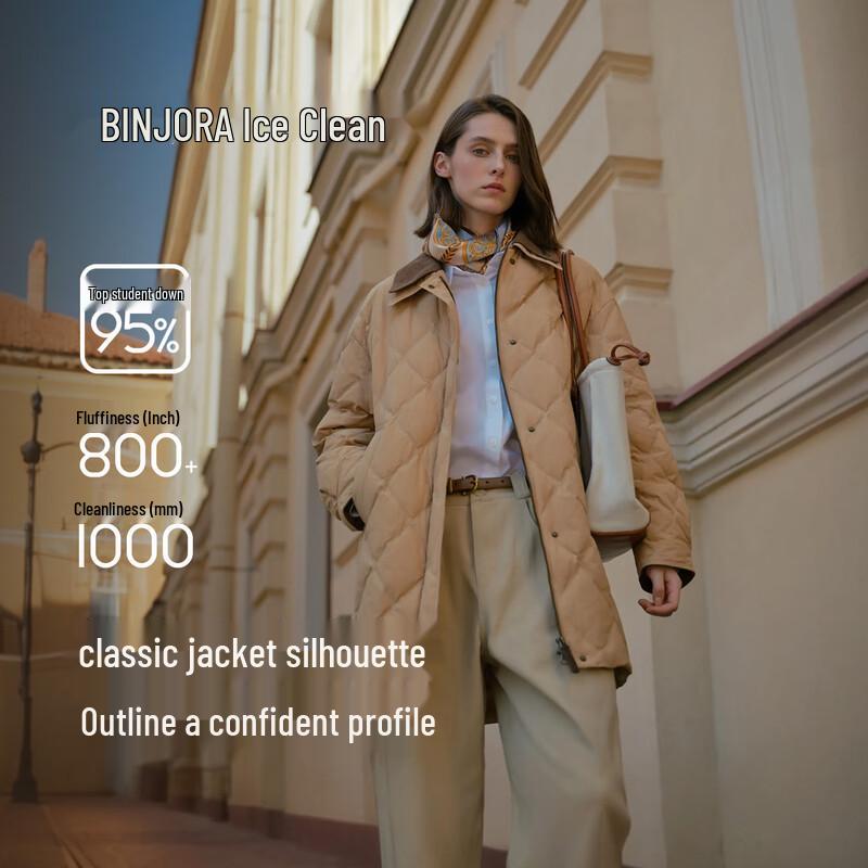 BINJORA Unisex 95% Duck Down Mid-Length Barn Style Jacket J5300JI70