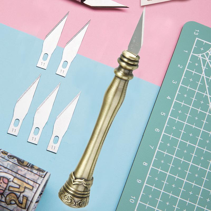 1 Set Metal Carving Knife Scalpel Knife Tools Kit Wood Paper Cutter Craft Pen Engraving Cutting Supplies DIY Stationery Knife