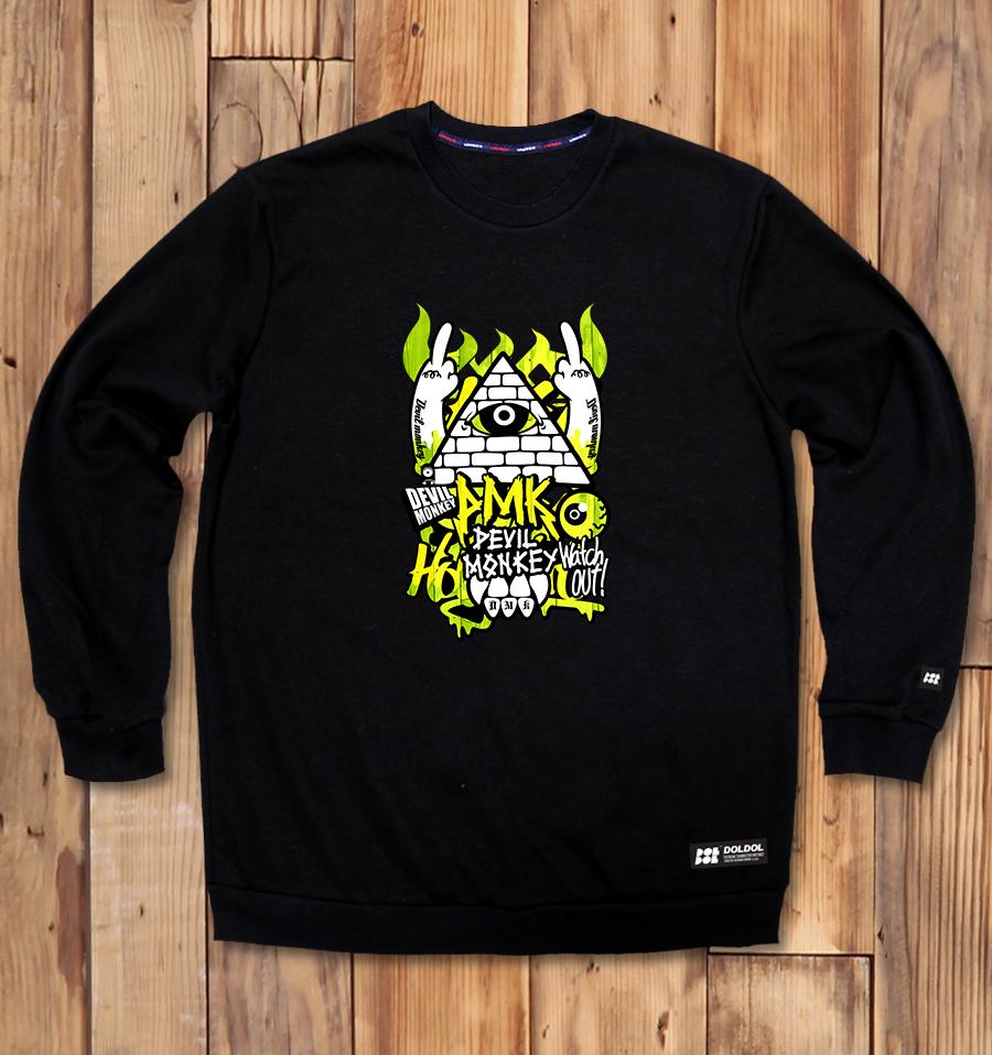 DOLDOL Dmk_Mtm-05 Graffiti Artist De Vilmonkey Dmk Character Graphic Sweatshirt