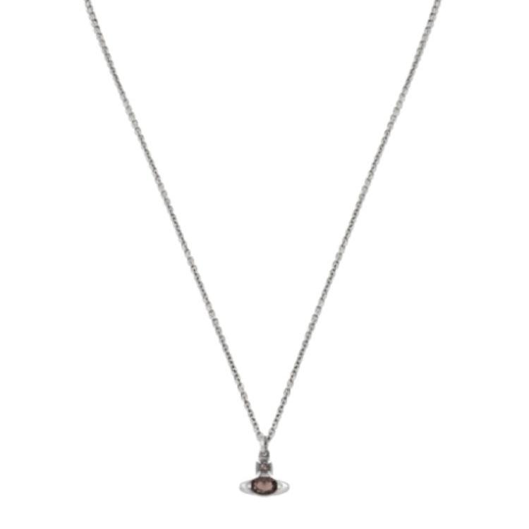 Vivienne Westwood Logo Design Brass Necklace Men necklace Silver 630203DL-02Q138