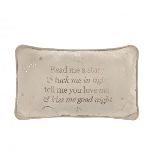 Bambino Rectangle Velvet Cushion Read Me A Story 33cm