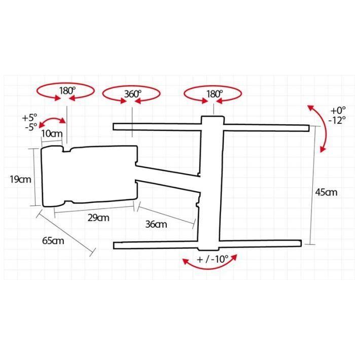 Support mural - OMB - Smart 3 - 25 kg - 32" à 55" - Noir