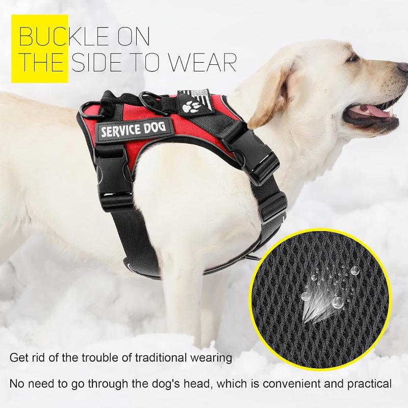 Service Dog Harness, Reflective Dog Vest Harness, Adjustable Soft Oxford Pet Harness, Inner Layer Mesh, Easy To Control for Dogs