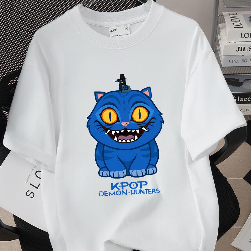 

Kpop Korean Wave Witch Hunt Printed T-shirt Round Neck Short Sleeve 5981 3XL