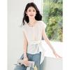 Summer Elegant Waist-Tie Blouse