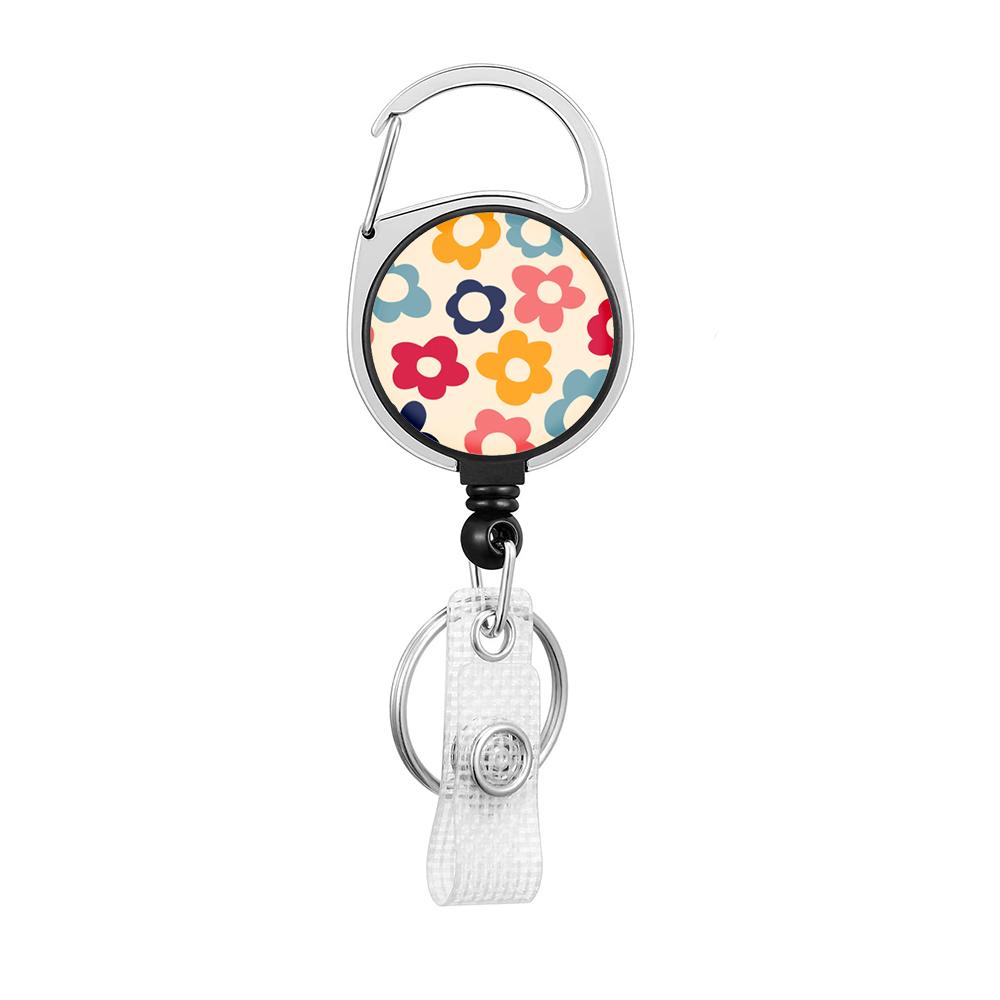 Flower Butterfly Chrysanthemum Doctor ID Badge Clip Lanyards Holder Porta Credencial Reel Nurse Retractable Keychain Wholesale