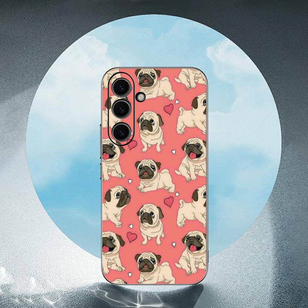 Pug Dog French Bulldog Luxury Black Phone Case For Samsung Galaxy S23 S24 S25 Ultra S22 Plus S21