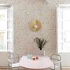 Light Beige Flower And Leaves Pvc Peel And Stick Wallpaper Morden Waterproof Vinyl Self Adhesive Furniture Cabinet Stickers