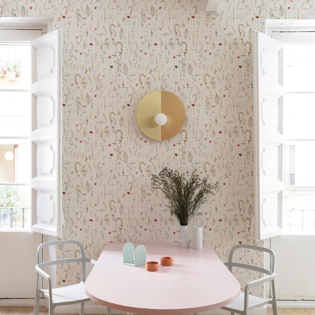 Light Beige Flower And Leaves Pvc Peel And Stick Wallpaper Morden Waterproof Vinyl Self Adhesive Furniture Cabinet Stickers