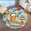 Custom Name Garfield Printed Round Rug Carpet Chair Rug Area Rug Entryway Doormats,for Office Chair Living Room Bedroom Kitchen Room.