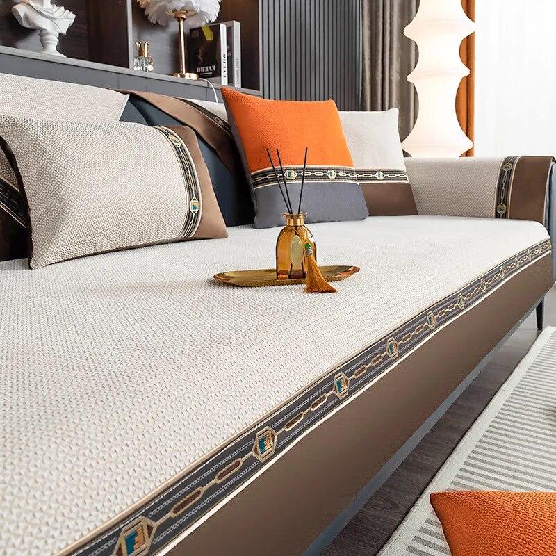Luxuriöses, rutschfestes Sofakissen, modisch, elegant, vier Jahreszeiten, universelles Sofa, Handtuch, Couchkissen, Spleißen, Kombination, Couchbezüge